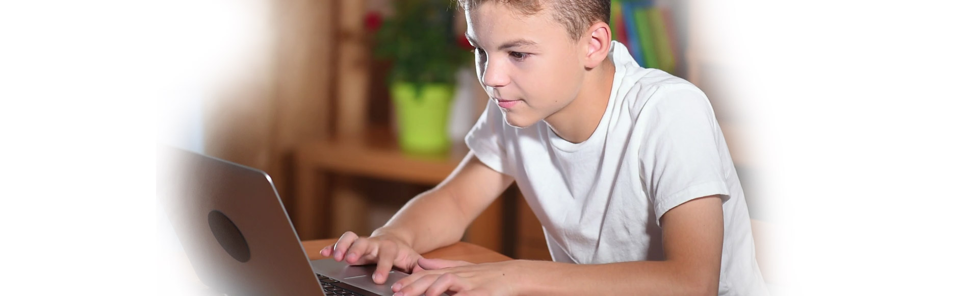 boy using laptop